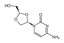 (+)-(2R,4R)-1-<2-(hydroxymethyl)-1,3-dioxolan-4-yl>cytosine结构式