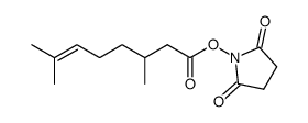 2,5-dioxotetrahydro-1H-1-pyrrolyl 3,7-dimethyl-6-octenoate结构式