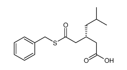 (R)-3-(2-(benzylthio)-2-oxoethyl)-5-methylhexanoic acid结构式