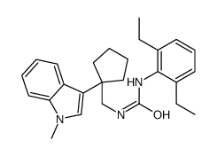 N(sup 1)-(2,6-Diethylphenyl)-N(sup 2)-(1-(1-methyl-3-indolyl)cyclopent ylmethyl)urea结构式