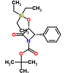 (3R,4S)-3-(三乙基硅氧基)-4-苯基-2-氧-氮杂环丁-1-甲酸叔丁酯结构式