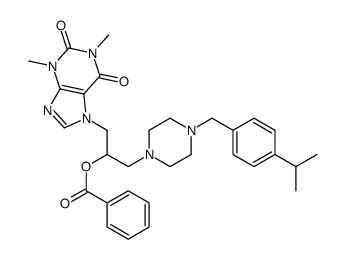 1-Piperazineethanol, alpha-(1,3-dimethyl-7-xanthinylmethyl)-4-(p-isopr opylbenzyl)-, benzoate (ester) picture