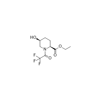 (2S,5S)-5-羟基-1-(2,2,2-三氟乙酰基)哌啶-2-甲酸乙酯结构式