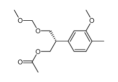 (S)-2-(3-methoxy-4-methylphenyl)-3-(methoxymethoxy)propyl acetate结构式