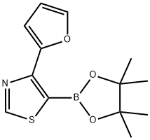 4-(2-Furyl)thiazole-5-boronic acid pinacol ester结构式