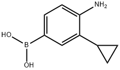(4-amino-3-cyclopropylphenyl)boronic acid结构式