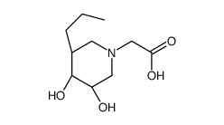 1-Piperidineacetic acid, 3,4-dihydroxy-5-propyl-, (3S,4S,5R)- (9CI) Structure