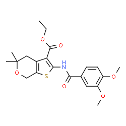 Ethyl 2-[(3,4-dimethoxybenzoyl)amino]-5,5-dimethyl-4,7-dihydro-5H-thieno[2,3-c]pyran-3-carboxylate Structure