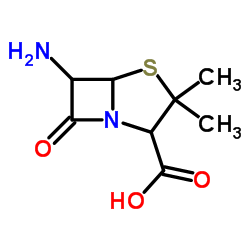 6-AMINO-3,3-DIMETHYL-7-OXO-4-THIA-1-AZA-BICYCLO[3.2.0]HEPTANE-2-CARBOXYL结构式