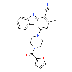 1-(4-(furan-2-carbonyl)piperazin-1-yl)-3-methylbenzo[4,5]imidazo[1,2-a]pyridine-4-carbonitrile结构式