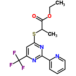 Ethyl 2-{[2-(2-pyridinyl)-6-(trifluoromethyl)-4-pyrimidinyl]sulfanyl}propanoate Structure