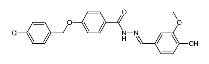 4-((4-chlorobenzyl)oxy)-N'-(4-hydroxy-3-methoxybenzylidene)benzohydrazide Structure