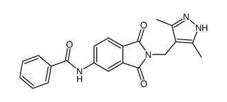 5-benzoylamino-2-(3,5-dimethyl-1H-pyrazol-4-ylmethyl)-isoindole-1,3-dione结构式