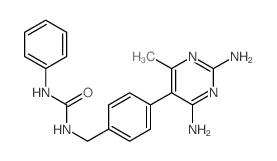 1-[[4-(2,4-diamino-6-methyl-pyrimidin-5-yl)phenyl]methyl]-3-phenyl-urea结构式