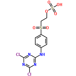 2-[[4-[(4,6-dichloro-1,3,5-triazin-2-yl)amino]phenyl]sulphonyl]ethyl hydrogen sulphate Structure