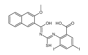 3,5-DIIODO-2-[[[[(3-METHOXY-2-NAPHTHALENYL)CARBONYL]AMINO]THIOXOMETHYL]AMINO]-BENZOIC ACID结构式