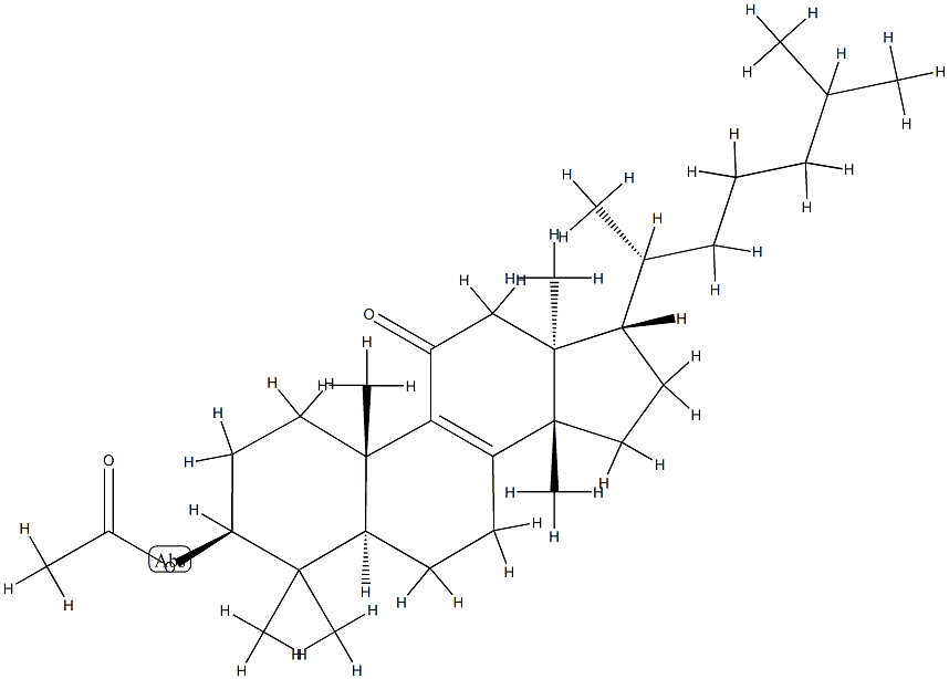 (13α,14β,17α)-3β-(Acetyloxy)-5α-lanost-8-en-11-one Structure