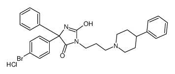 5-(4-bromophenyl)-5-phenyl-3-[3-(4-phenylpiperidin-1-yl)propyl]imidazolidine-2,4-dione,hydrochloride结构式