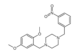 1-[(2,5-dimethoxyphenyl)methyl]-4-[(3-nitrophenyl)methyl]piperazine结构式