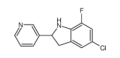 1H-Indole,5-chloro-7-fluoro-2,3-dihydro-2-(3-pyridinyl)-(9CI)结构式