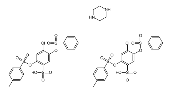 4-chloro-2,5-bis-(4-methylphenyl)sulfonyloxybenzenesulfonic acid,piperazine Structure