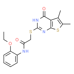 Acetamide, 2-[(1,4-dihydro-5,6-dimethyl-4-oxothieno[2,3-d]pyrimidin-2-yl)thio]-N-(2-ethoxyphenyl)- (9CI) picture