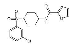 2-Furancarboxamide,N-[1-[(3-chlorophenyl)sulfonyl]-4-piperidinyl]-(9CI) structure