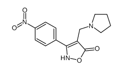 3-(4-nitrophenyl)-4-(pyrrolidin-1-ylmethyl)-2H-1,2-oxazol-5-one结构式