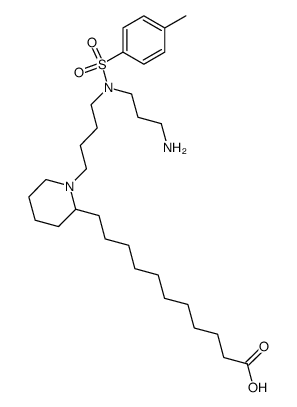 11-(1-{4-[(3-Amino-propyl)-(toluene-4-sulfonyl)-amino]-butyl}-piperidin-2-yl)-undecanoic acid Structure