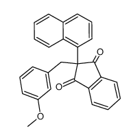 2-(3-Methoxy-benzyl)-2-naphthalen-1-yl-indan-1,3-dione结构式