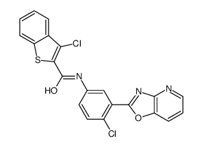 3-chloro-N-[4-chloro-3-([1,3]oxazolo[4,5-b]pyridin-2-yl)phenyl]-1-benzothiophene-2-carboxamide Structure