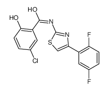 5-chloro-N-[4-(2,5-difluorophenyl)-1,3-thiazol-2-yl]-2-hydroxybenzamide结构式