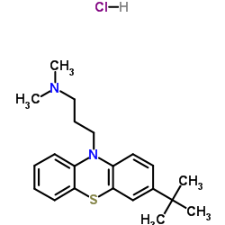 N,N-Dimethyl-3-[3-(2-methyl-2-propanyl)-10H-phenothiazin-10-yl]-1-propanamine hydrochloride (1:1) Structure