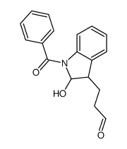 3-(1-benzoyl-2-hydroxy-2,3-dihydroindol-3-yl)propanal结构式