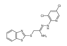 (2-benzothiazolyl)thioacetic acid N1-(3,5-dichloro-2-pyridyl)amidrazone结构式