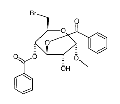 Methyl 3,4-di-O-benzoyl-6-bromo-6-deoxy-α-D-glucopyranoside结构式