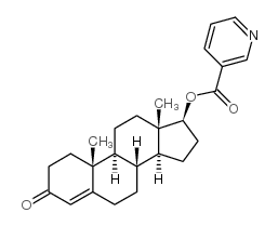 17-beta-hydroxyandrost-4-en-3-one nicotinate结构式