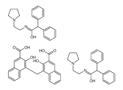 4-[(3-carboxy-2-hydroxynaphthalen-1-yl)methyl]-3-hydroxynaphthalene-2-carboxylic acid,2,2-diphenyl-N-(2-pyrrolidin-1-ylethyl)acetamide Structure