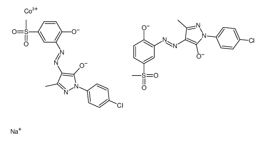 sodium bis[2-(3-chlorophenyl)-2,4-dihydro-4-[[2-hydroxy-5-mesylphenyl]azo]-5-methyl-3H-pyrazol-3-onato(2-)]cobaltate(1-) Structure