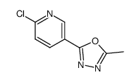 6-chloro-3-(5-methyl-1,3,4-oxadiazol-2-yl)pyridine结构式