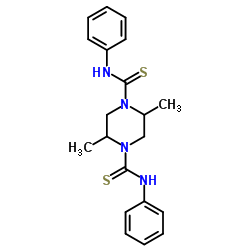 2,5-dimethyl-N~1~,N~4~-diphenyltetrahydro-1,4-pyrazinedicarbothioamide结构式