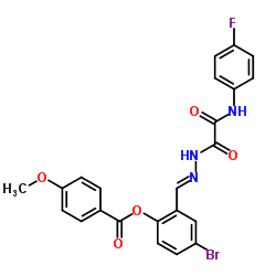 4-Bromo-2-[(E)-({[(4-fluorophenyl)amino](oxo)acetyl}hydrazono)methyl]phenyl 4-methoxybenzoate Structure