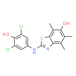 6-Benzothiazolol,2-[(3,5-dichloro-4-hydroxyphenyl)amino]-4,5,7-trimethyl- structure