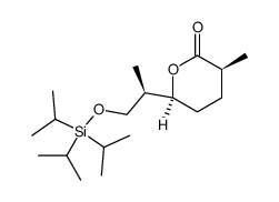 (3S,6S)-6-[(1R)-2-triisopropylsilyloxy-1-methylethyl]-3-methyltetrahydro-2H-pyran-2-one结构式