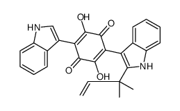 2,5-dihydroxy-3-(1H-indol-3-yl)-6-[2-(2-methylbut-3-en-2-yl)-1H-indol-3-yl]cyclohexa-2,5-diene-1,4-dione结构式