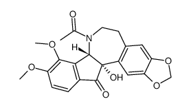 rel-(8R,14R)-7-acetyl-5,6,7,8,13,14-hexahydro-14-hydroxy-9,10-dimethoxy-2,3-methylenedioxybenz[d]indeno[1,2-b]azepin-13-one Structure