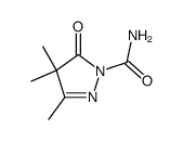 3,4,4-trimethyl-5-oxo-4,5-dihydro-1H-pyrazole-1-carboxamide结构式