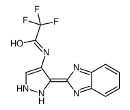 N-[3-(benzimidazol-2-ylidene)-1,2-dihydropyrazol-4-yl]-2,2,2-trifluoroacetamide Structure