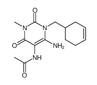 Acetamide,N-[6-amino-1-(3-cyclohexen-1-ylmethyl)-1,2,3,4-tetrahydro-3-methyl-2,4-dioxo-5-pyrimidinyl]- Structure