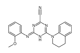 1,3,5-TRIAZINE-2-CARBONITRILE, 4-(3,4-DIHYDRO-1(2H)-QUINOLINYL)-6-[(2-METHOXYPHENYL)AMINO]-结构式